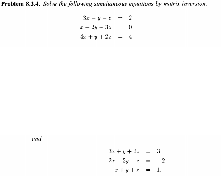 Solved Problem 8 3 4 Solve The Following Simultaneous Chegg Com