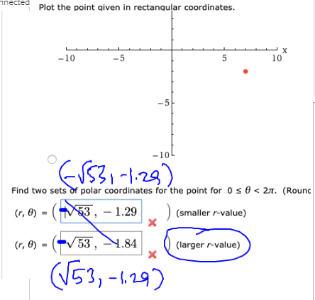 Solved ceu Plot the point given in rectangular coordinates. | Chegg.com
