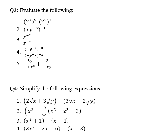 Q2 Simplify The Following 5 X Y X Y 1 3 8 4 5 Chegg Com