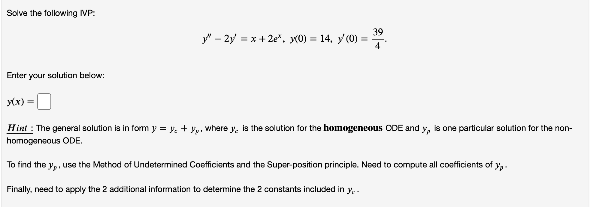 Solve the following IVP: | Chegg.com