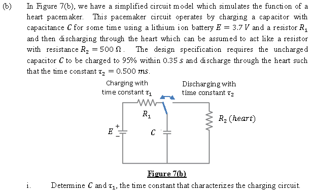 Solved B) In Figure 7(b), We Have A Simplified Circuit Model | Chegg.com