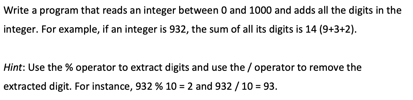 Solved Write a program that reads an integer between 0 and | Chegg.com