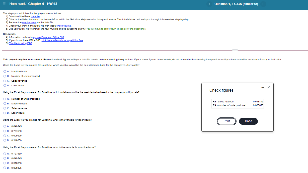 Homework Chapter 4 - HW #3 Question 1, E4-33A | Chegg.com