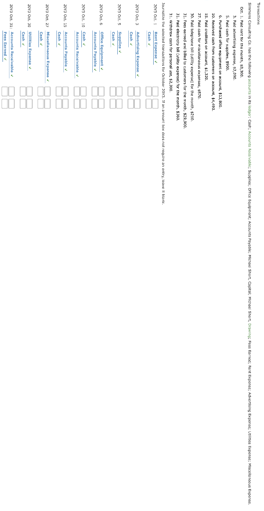 Solved Transactions Simmons Consulting Co. has the following