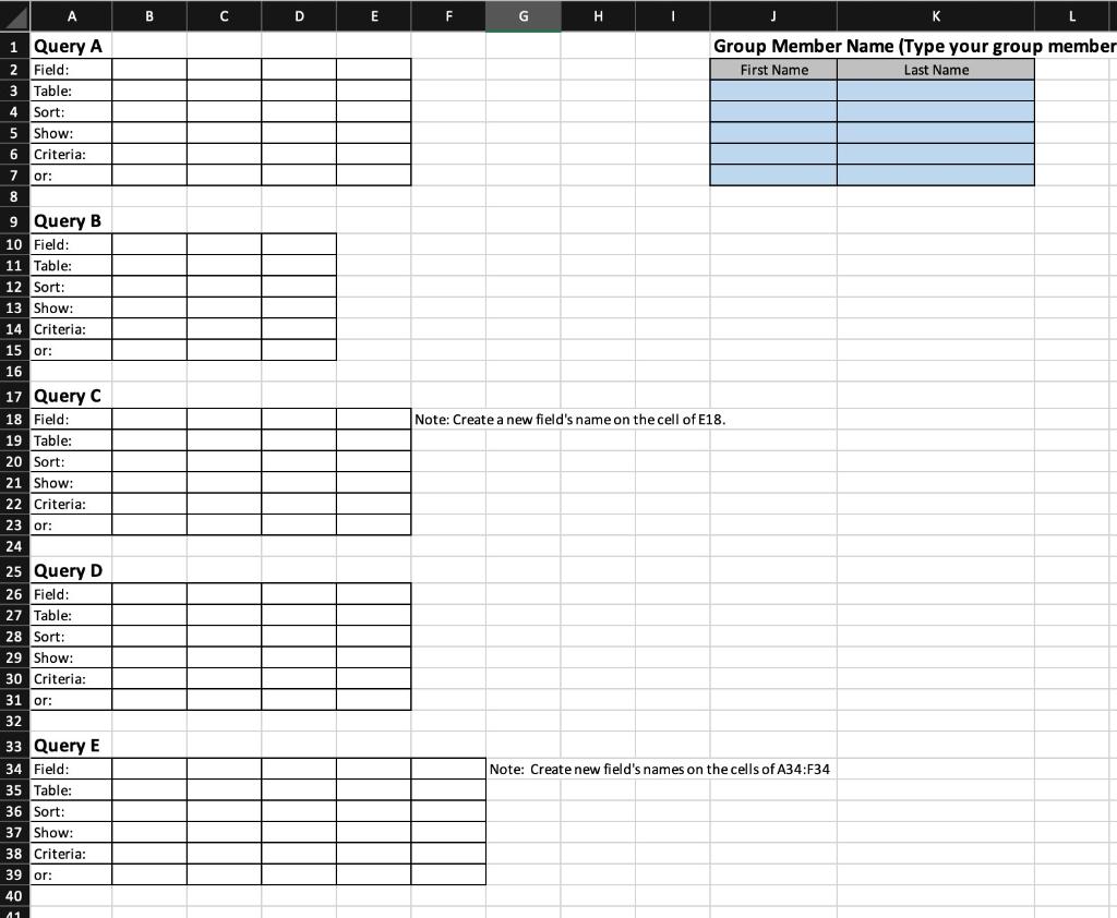 Solved For each of the following queries, use Design View to | Chegg.com