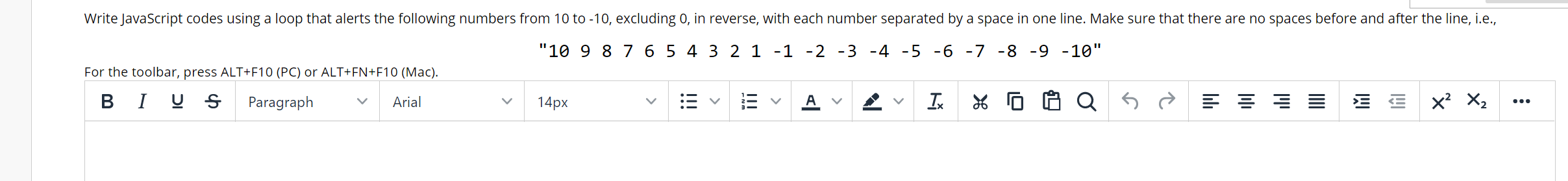 Solved Write JavaScript codes using a loop that alerts the | Chegg.com