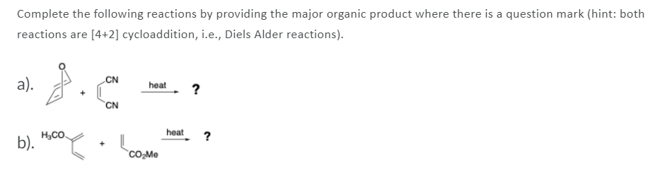 Solved Complete the following reactions by providing the | Chegg.com