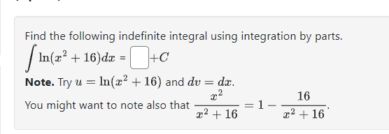 Solved Find The Following Indefinite Integral Using | Chegg.com