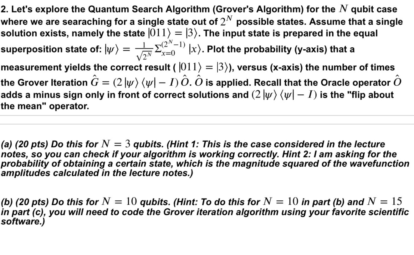 2. Let's explore the Quantum Search Algorithm | Chegg.com