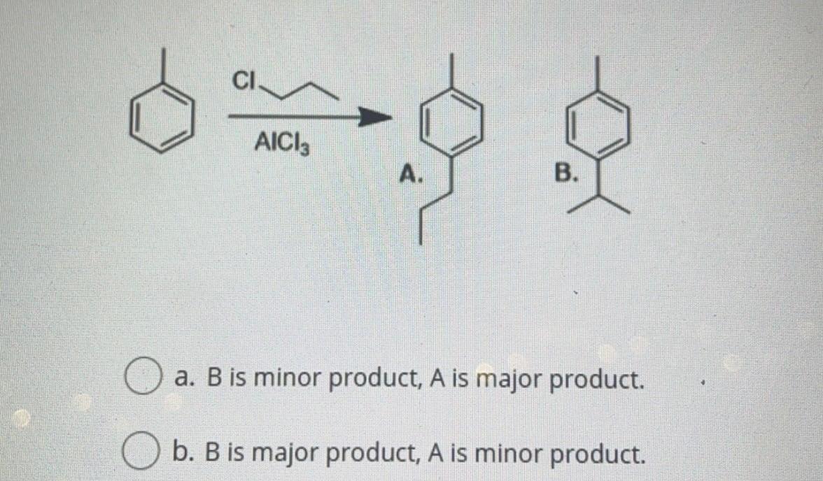 Solved AICI: А. B. A. B Is Minor Product, A Is Major | Chegg.com