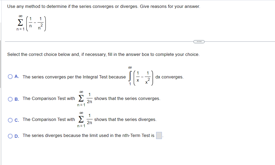 Solved Use Any Method To Determine If The Series Converges | Chegg.com