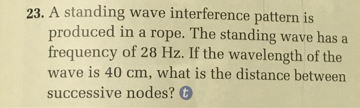 Solved 23. A standing wave interference pattern is produced | Chegg.com