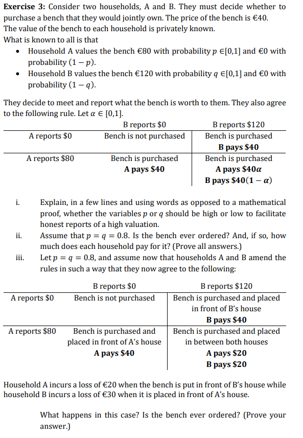 Solved Exercise 3: Consider Two Households, A And B. They | Chegg.com