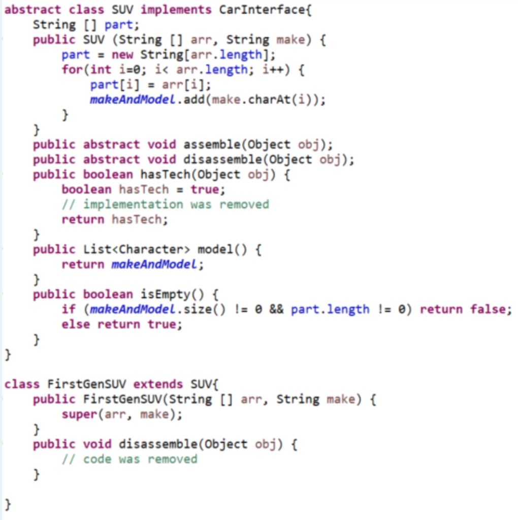 Solved An interface called carlnterface is designed as | Chegg.com
