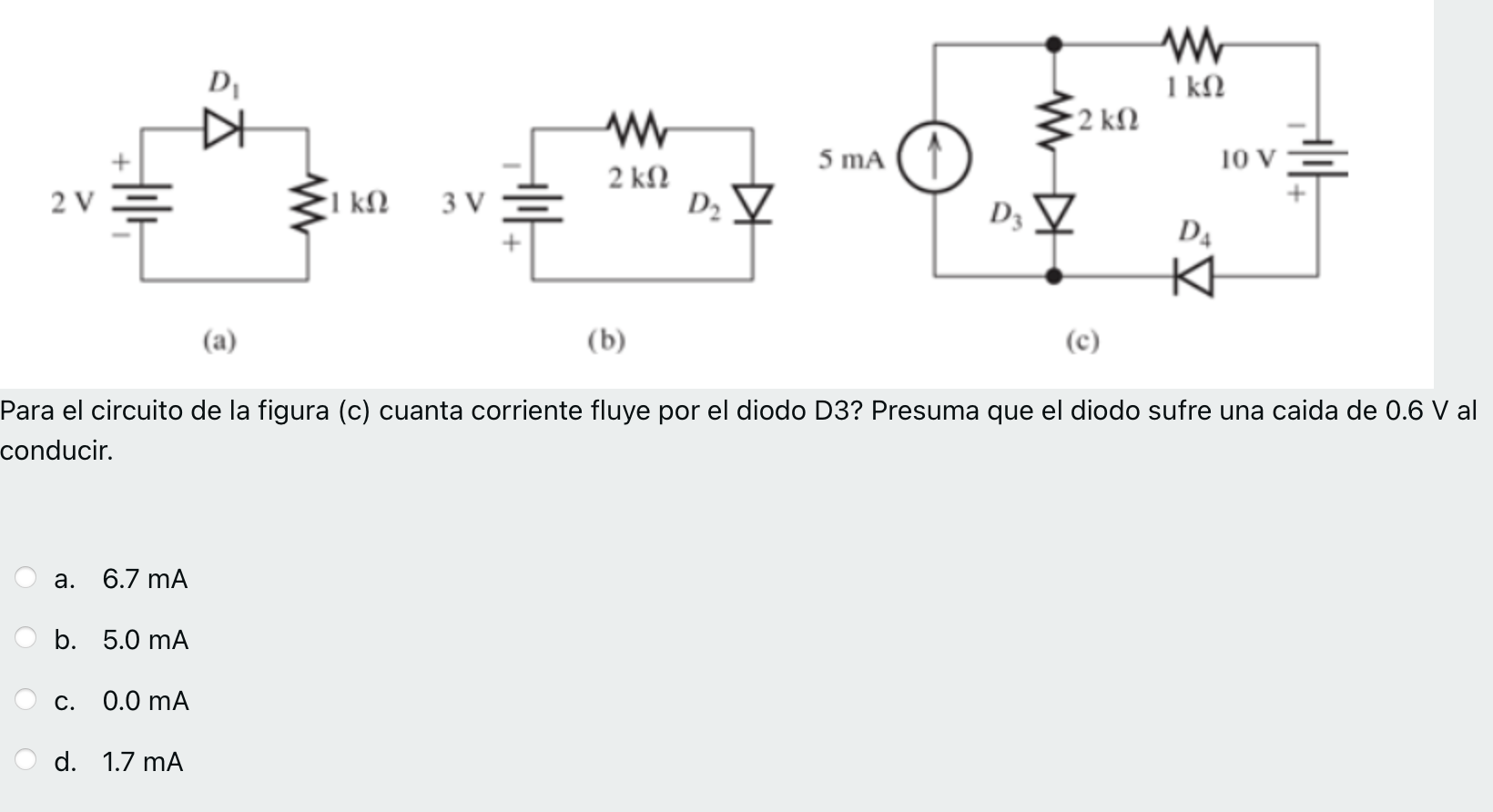 Solved For the circuit of figure (c) how much current flows | Chegg.com