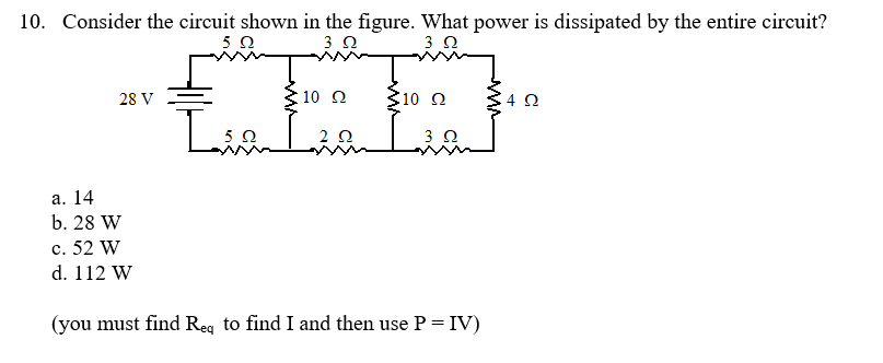 Solved Consider the circuit shown in the figure. What power | Chegg.com
