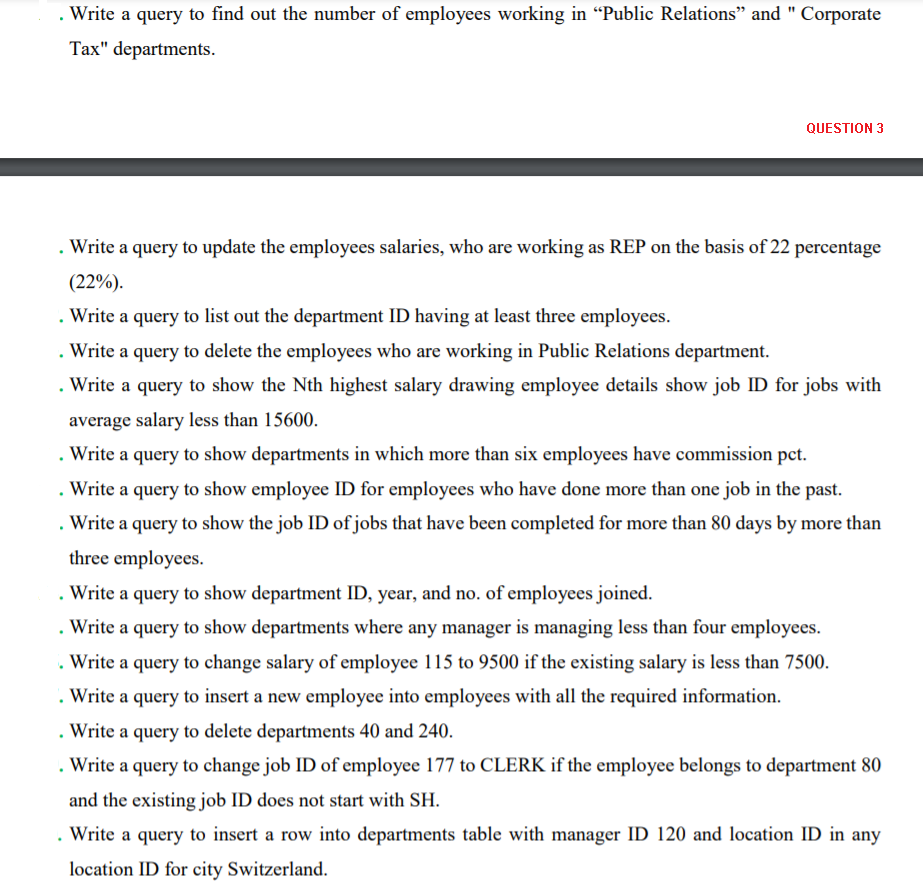 Solved #DATABASE To Get The Tables : You have to use oracle | Chegg.com image.