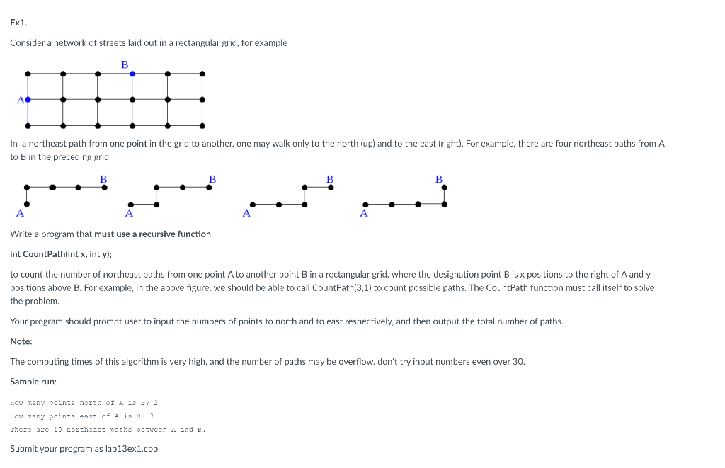 Solved Ex1. Consider a network of streets laid out in a | Chegg.com