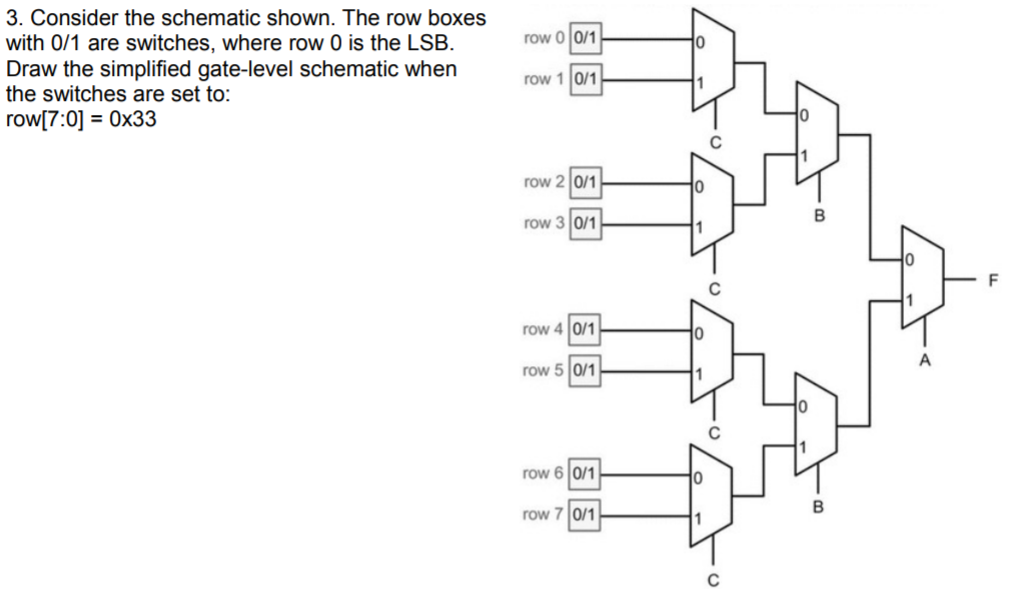 Solved 3. Consider the schematic shown. The row boxes with | Chegg.com