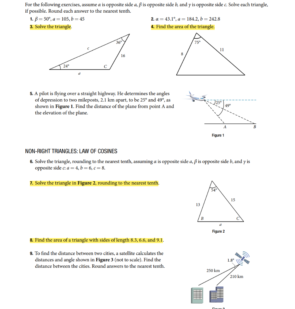 Solved For the following exercises, assume α is opposite | Chegg.com