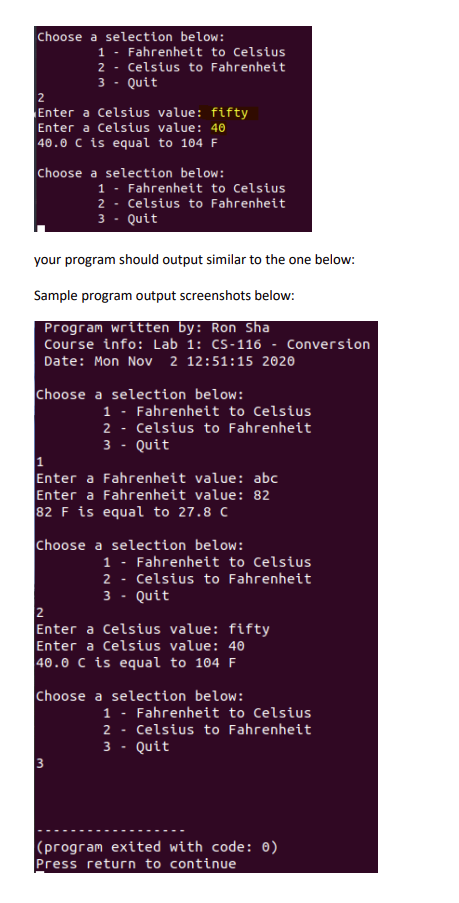 Solved Write A Program That Do The Following Unit Conversion Chegg Com