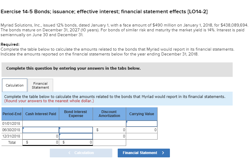 Solved Exercise 14-5 Bonds; Issuance; Effective Interest, | Chegg.com