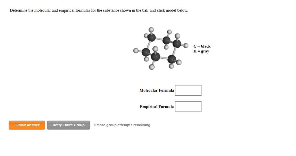 Solved Determine The Molecular And Empirical Formulas For | Chegg.com