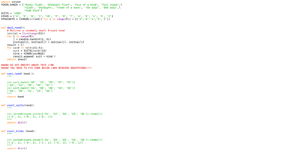 Solved IN Python done ASAP filling in code completely and | Chegg.com