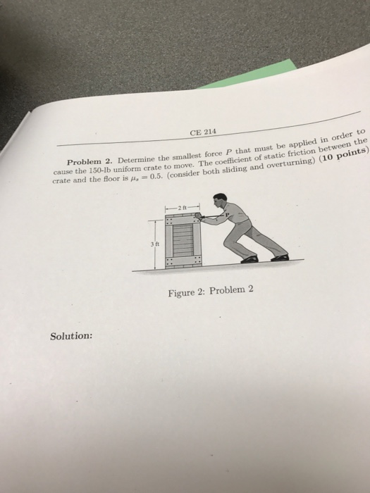 Solved Determine The Smallest Force P That Must Be Applied | Chegg.com