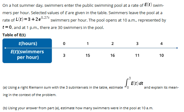 Solved On a hot summer day, swimmers enter the public | Chegg.com