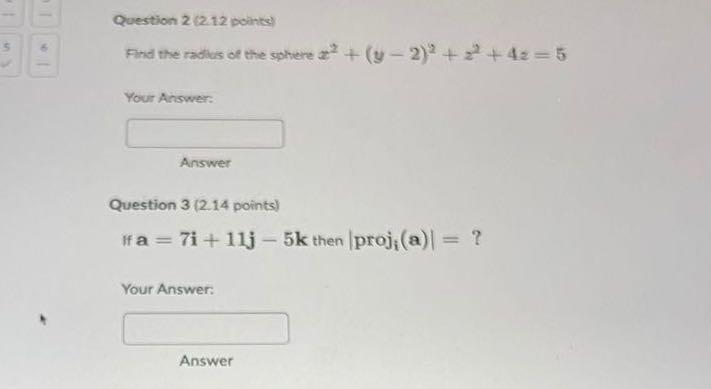 Solved Find the radius of the sphere x2+(y−2)2+z2+4z=5 Your | Chegg.com