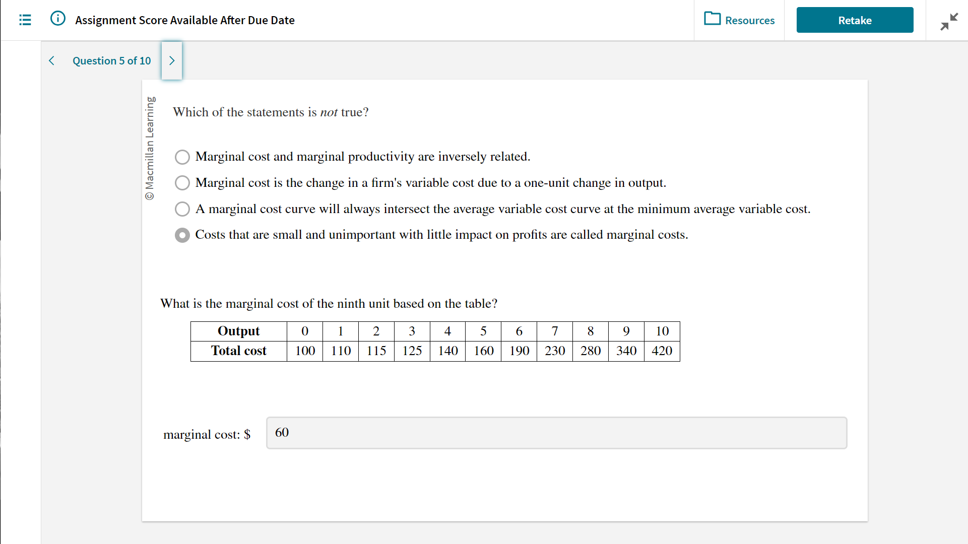 Solved Marginal Cost And Marginal Productivity Are Inversely Chegg Com   Screenshot258 