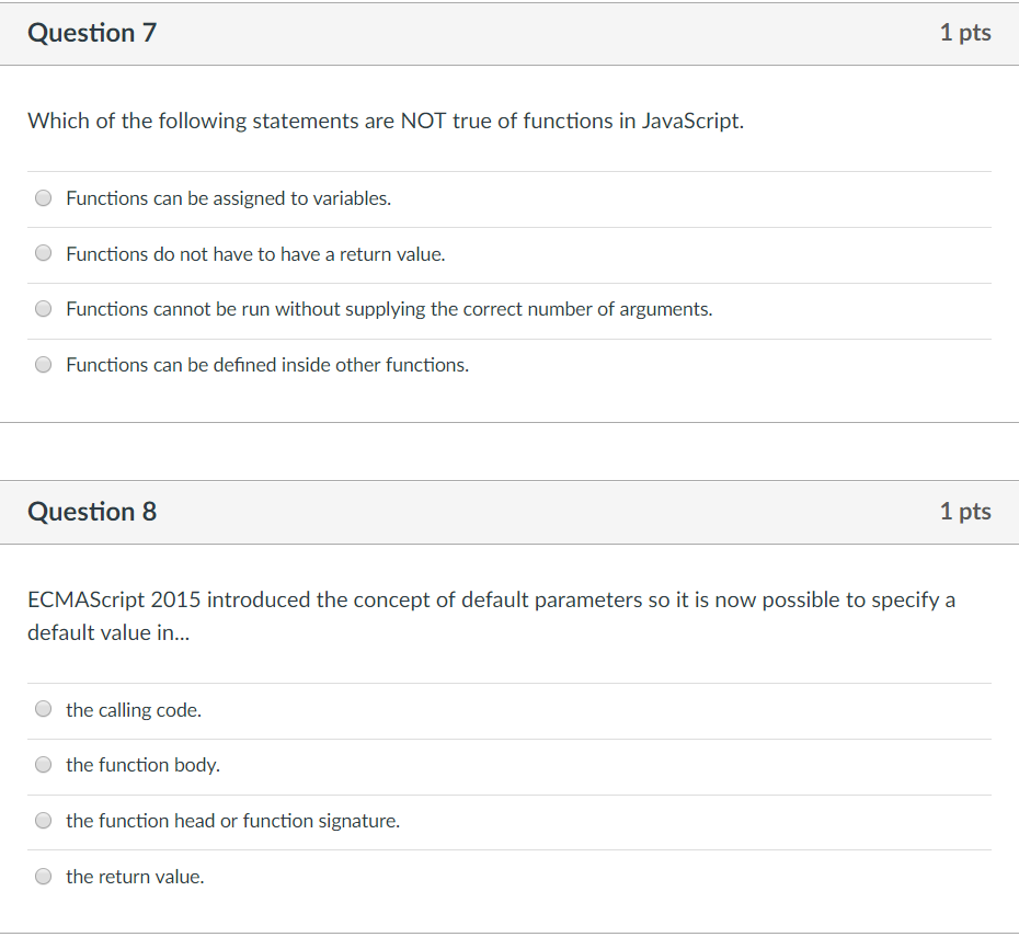 Solved DQuestion 1 1 Pts Functions Can Be Created By Using | Chegg.com