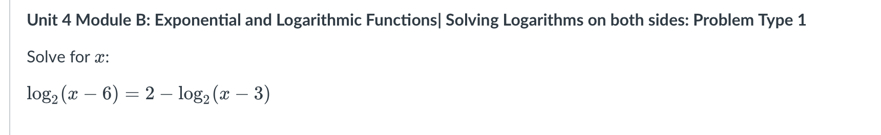 Solved Unit 4 Module B: Exponential and Logarithmic | Chegg.com