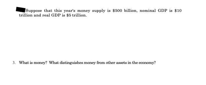 Suppose This Year's Money Supply Is 500 Billion
