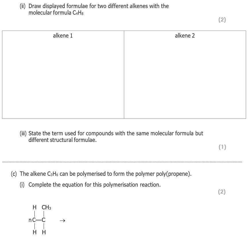 Solved 5 This Question Is About Alkanes And Alkenes. (a) (i) | Chegg.com