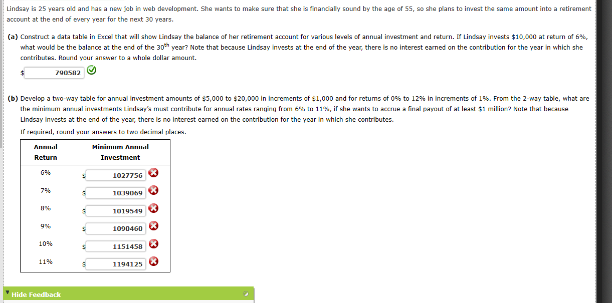 Solved Lindsay is 25 years old and has a new job in web