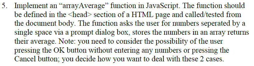 Solved 5. Implement an array Average” function in | Chegg.com