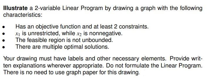 Solved Illustrate a 2-variable Linear Program by drawing a | Chegg.com