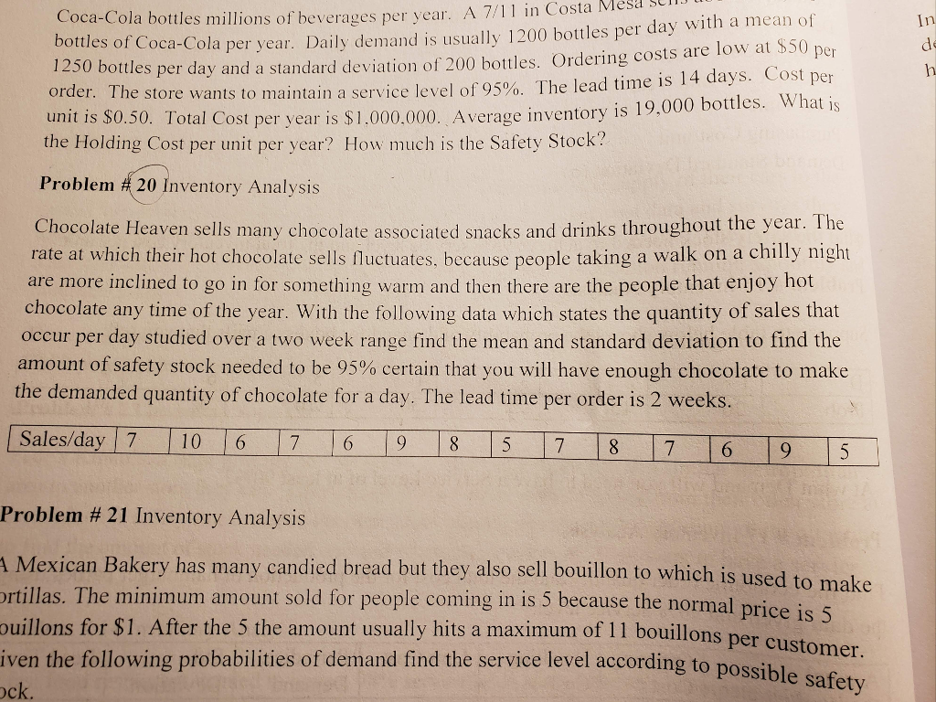 Solved Costa Mesa Se CocaCola bottles millions of beverages