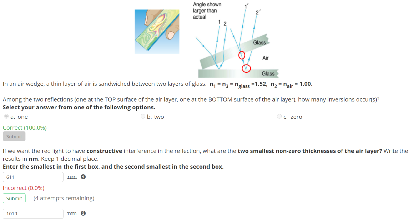 Solved Thin Film Interference a Soap Bubble Thin Film