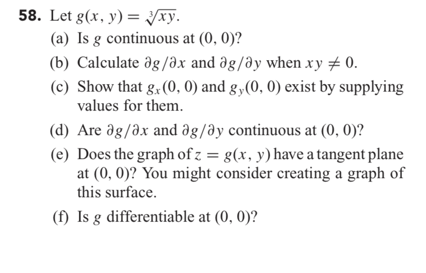 Solved 58 Let G X Y Yxy A Is G Continuous At 0 Chegg Com