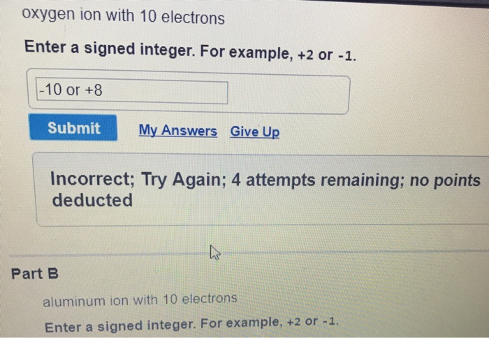 Solved oxygen ion with 10 electrons enter a signed integer chegg