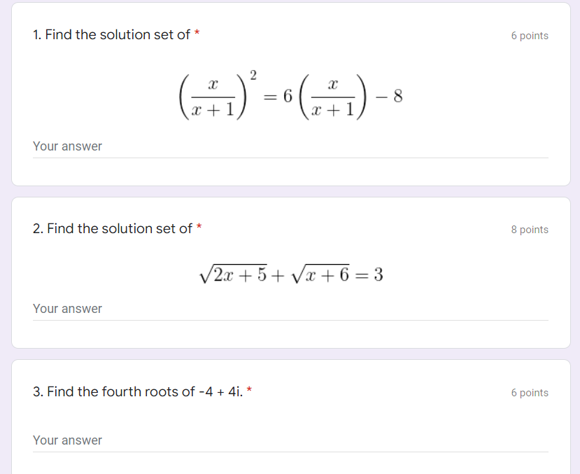 Solved 1. Find The Solution Set Of * 6 Points 2 (071) 2 X +1 | Chegg.com