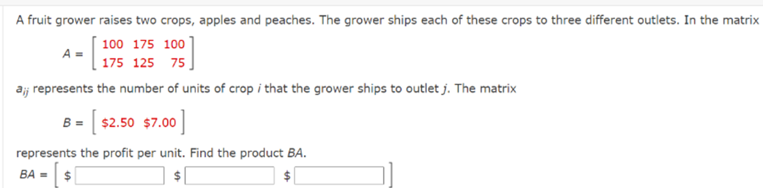 Solved A fruit grower raises two crops, apples and peaches.