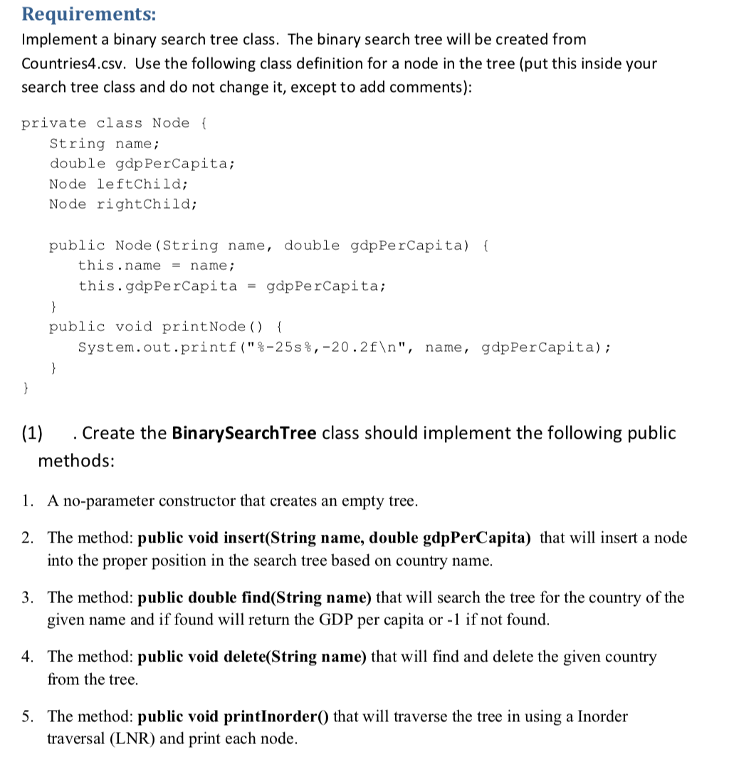 Solved This program should be in Java and I have included | Chegg.com