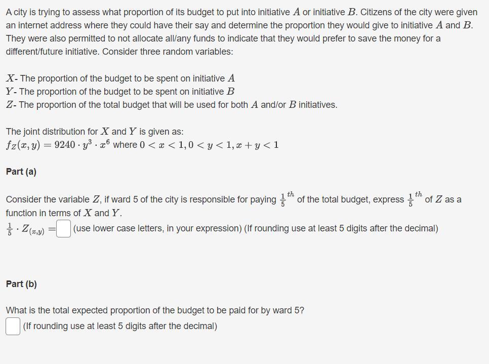 Solved A City Is Trying To Assess What Proportion Of Its | Chegg.com