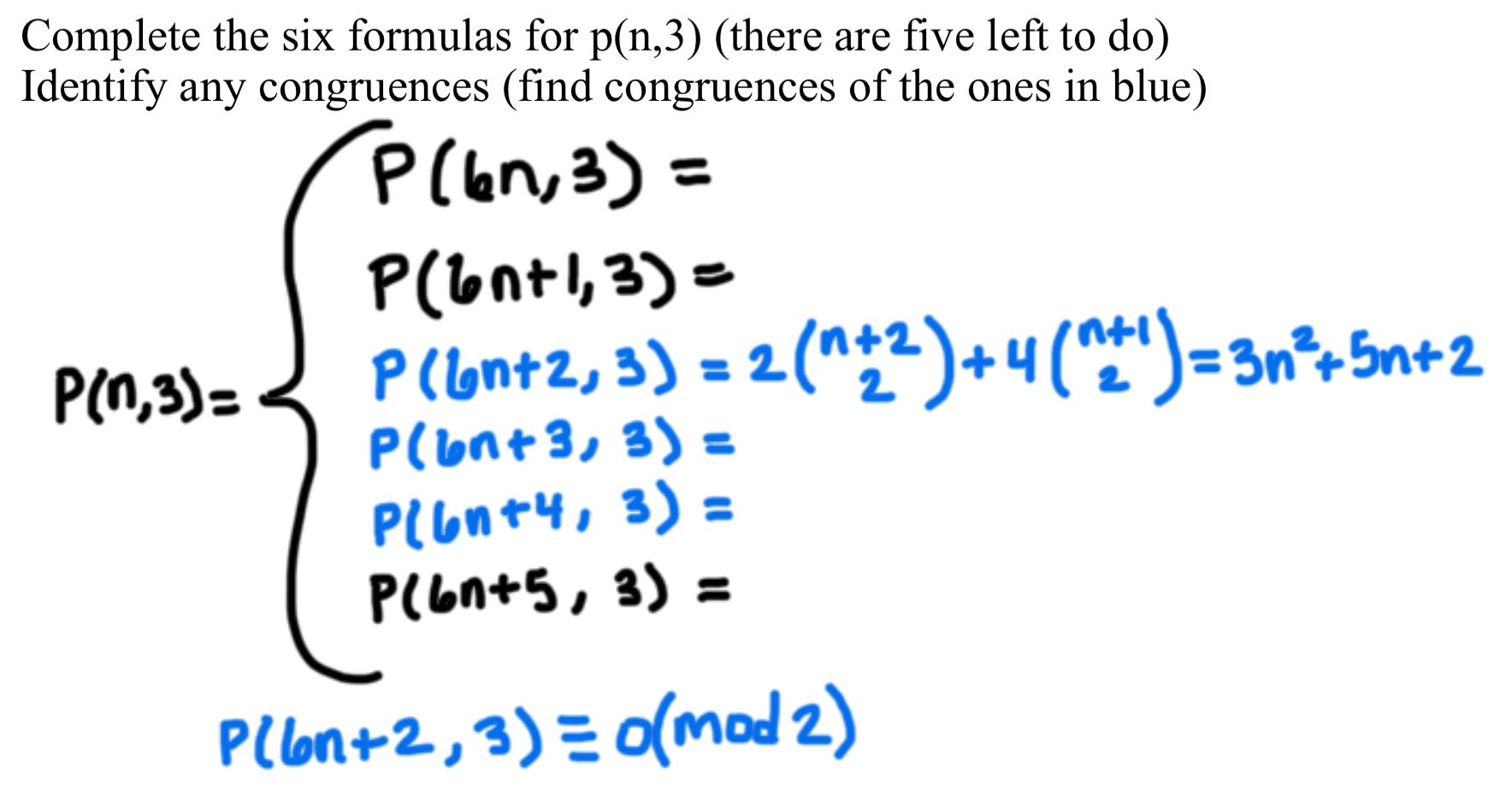 Number Theory P(n,3) means partitions of n with into