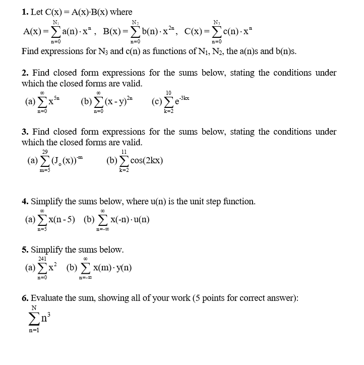 Solved 1 Let C X A X B X Where A A N X B X B Chegg Com