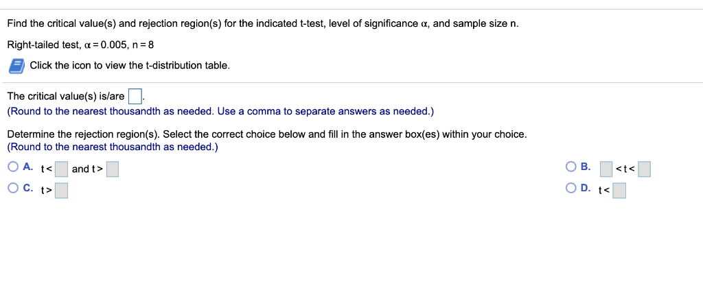 Solved Find the critical value(s) and rejection region(s) | Chegg.com